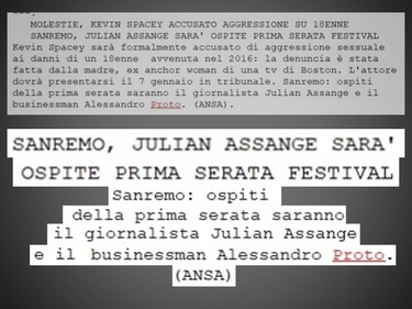 La bufala di Natale: Assange e Proto ospiti a Sanremo 2019 foto 1