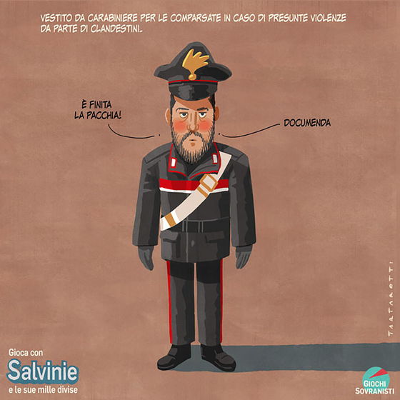 «Salvini e i suoi accessori»: le illustrazioni satiriche di Stefano Tartarotti foto 1