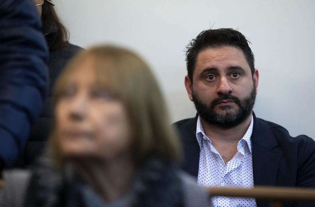 Riccardo Casamassima, durante il processo nel tribunale di Roma a piazzale Clodio, 8 aprile 2019. Ansa/Massimo Percossi