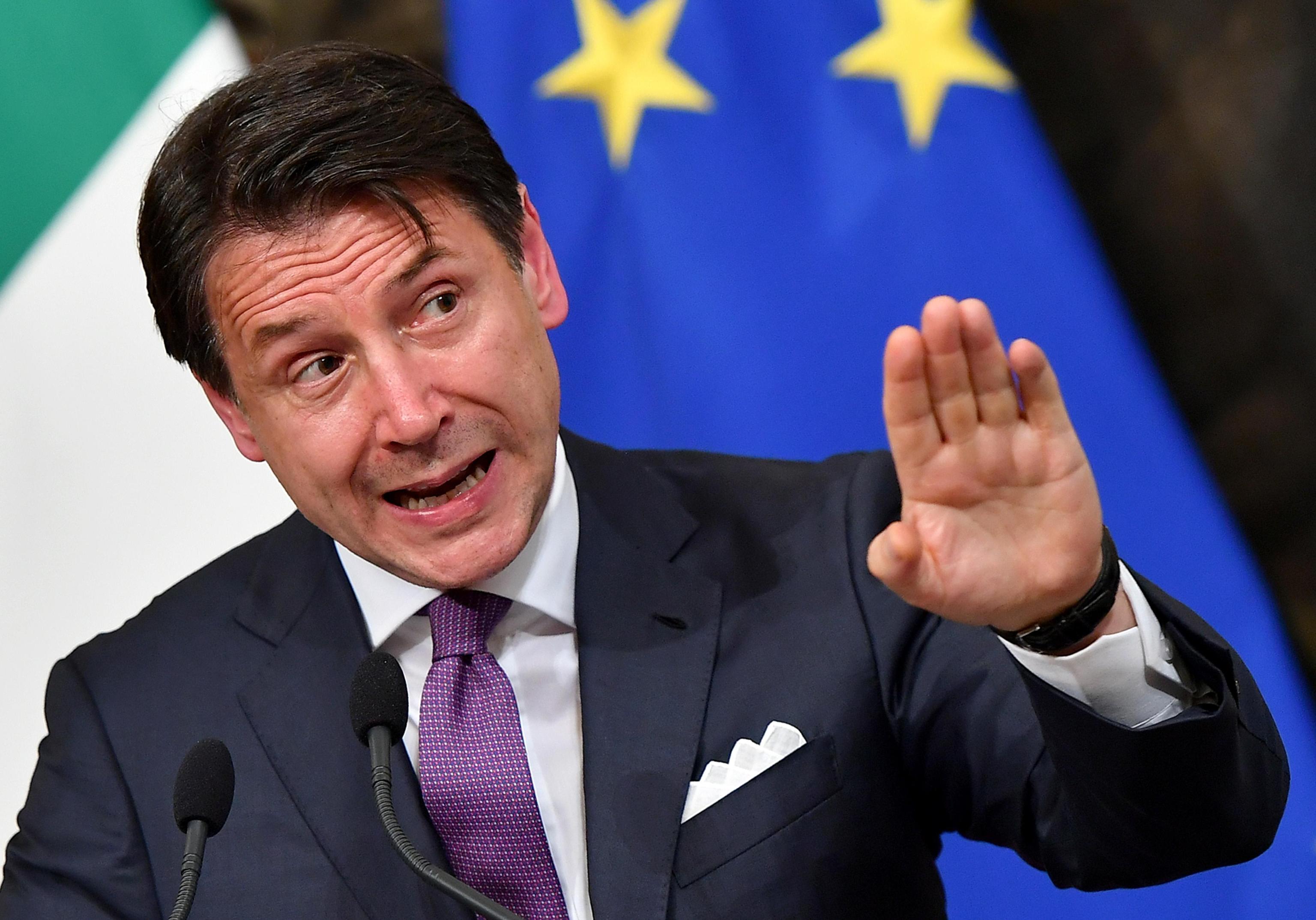 Italian Prime Minister, Giuseppe Conte, attends a press conference at Chigi Palace in Rome, Italy, 03 June 2019.
ANSA/ETTORE FERRARI