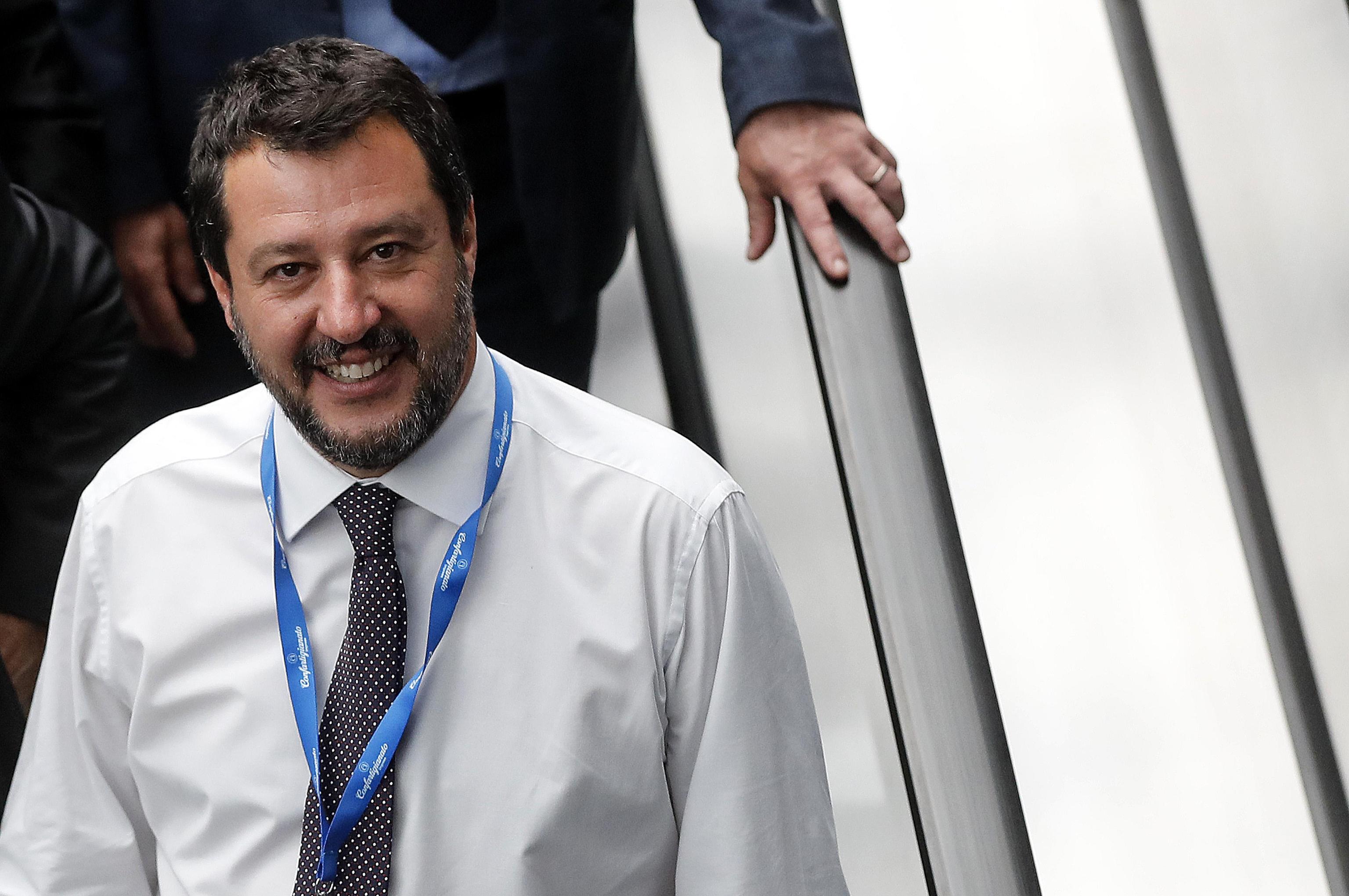 Matteo Salvini, vice premier e ministro dell'Interno, durante l'assemblea annuale di Confartigianato al Centro Congressi La Nuvola, Roma, 18 giugno 2019. ANSA/RICCARDO ANTIMIANI