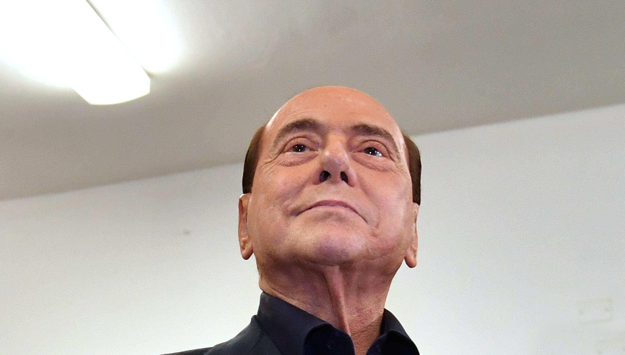 Former Italian Prime Minister and leader of Forza Italia (FI) party Silvio Berlusconi looks on upon his arrival at a polling station to vote for the European elections in Milan, Italy, 26 May 2019. The European Parliament election is held by member countries of the European Union (EU) from 23 to 26 May 2019. ANSA/DANIEL DAL ZENNARO