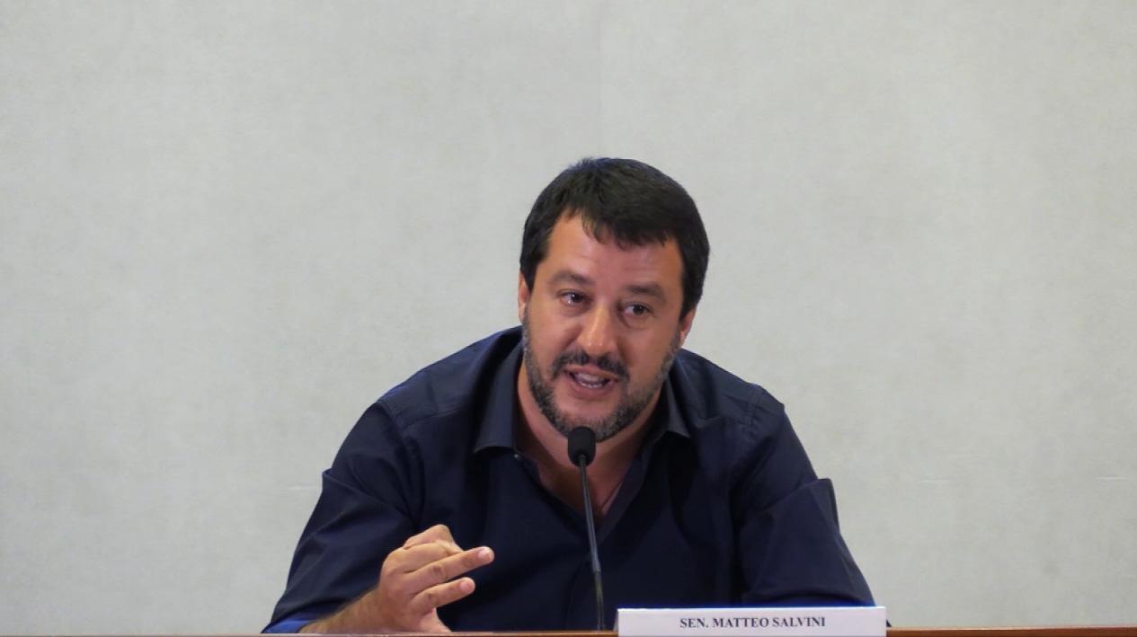 Il ministro dell'Interno Matteo Salvini nel corso di una conferenza stampa al Viminale a Roma, 25 giugno 2019.
ANSA/ALANEWS