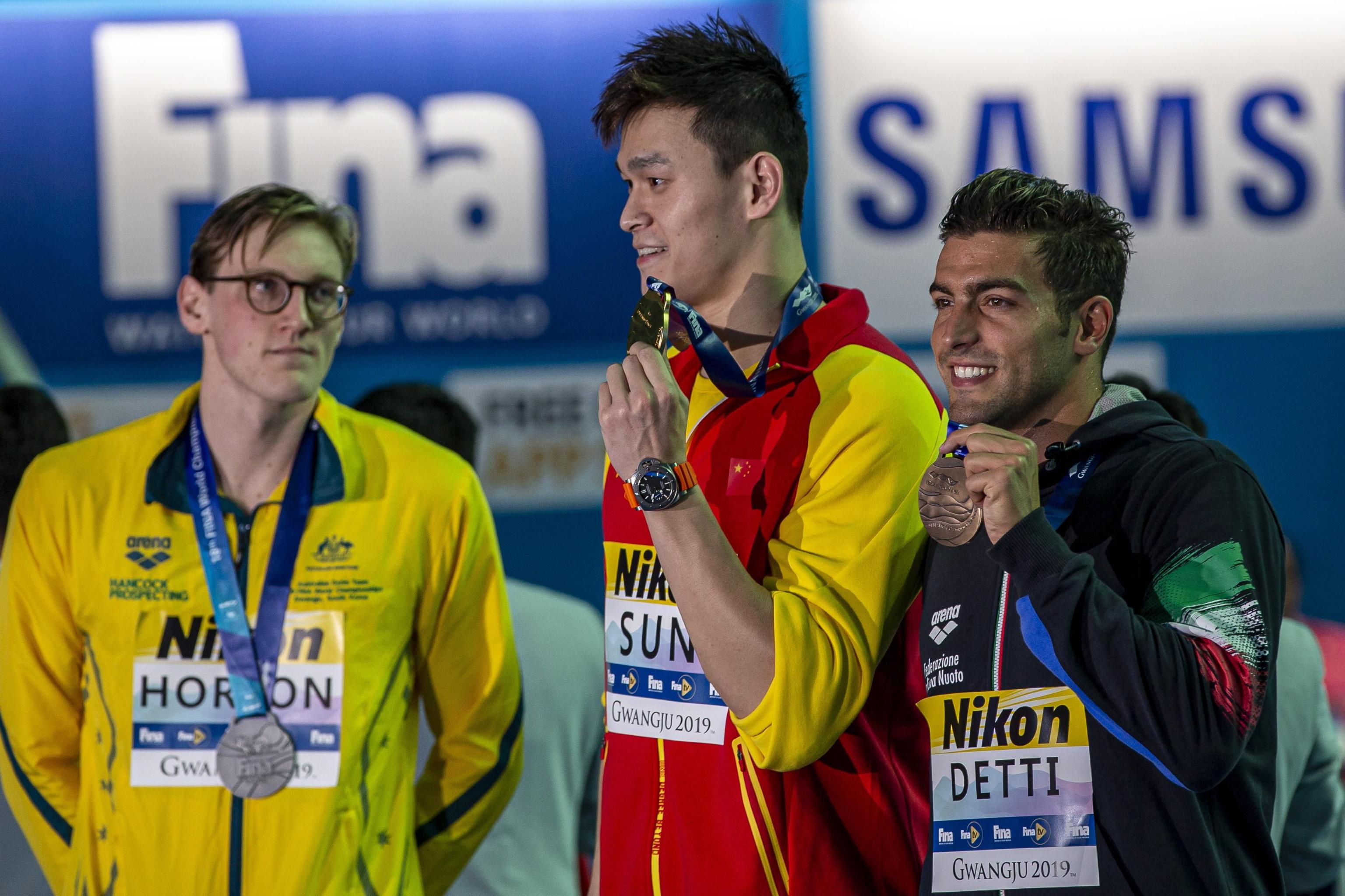 Horton protesta contro Sun Yang