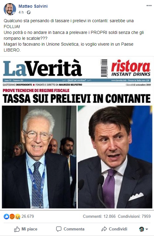 Salvini: Una tassa per poter usare il denaro fermo nelle cassette di  sicurezza - la Repubblica