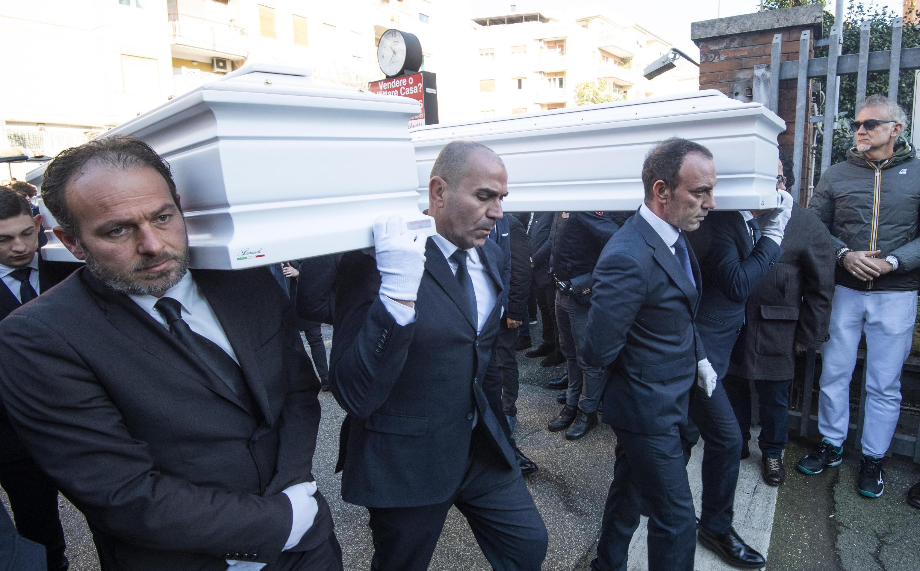 A moment of the funeral service for Camilla Romagnoli and Gaia Von Freymann, the two 16-year-old girls hit and killed in the street in Rome, Italy, 27 December 2019.  ANSA / CLAUDIO PERI
