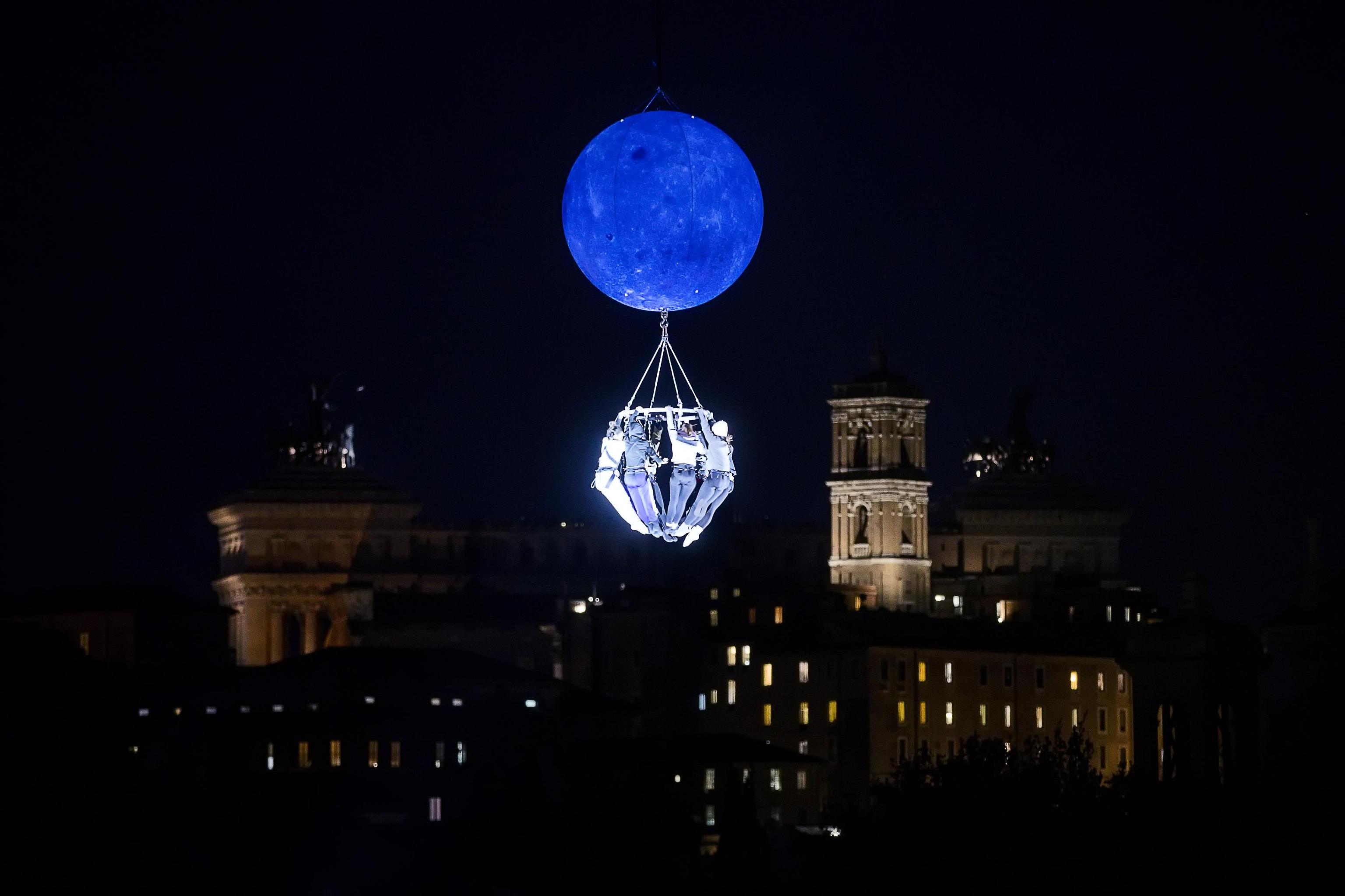Le prove al Circo Massimo per la festa di Capodanno, Roma, 30 dicembre 2019. 
ANSA/ANGELO CARCONI