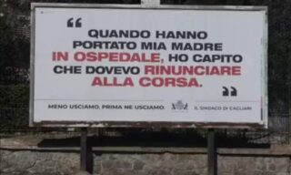 Uno dei tre manifesti affissi a Cagliari dal sindaco