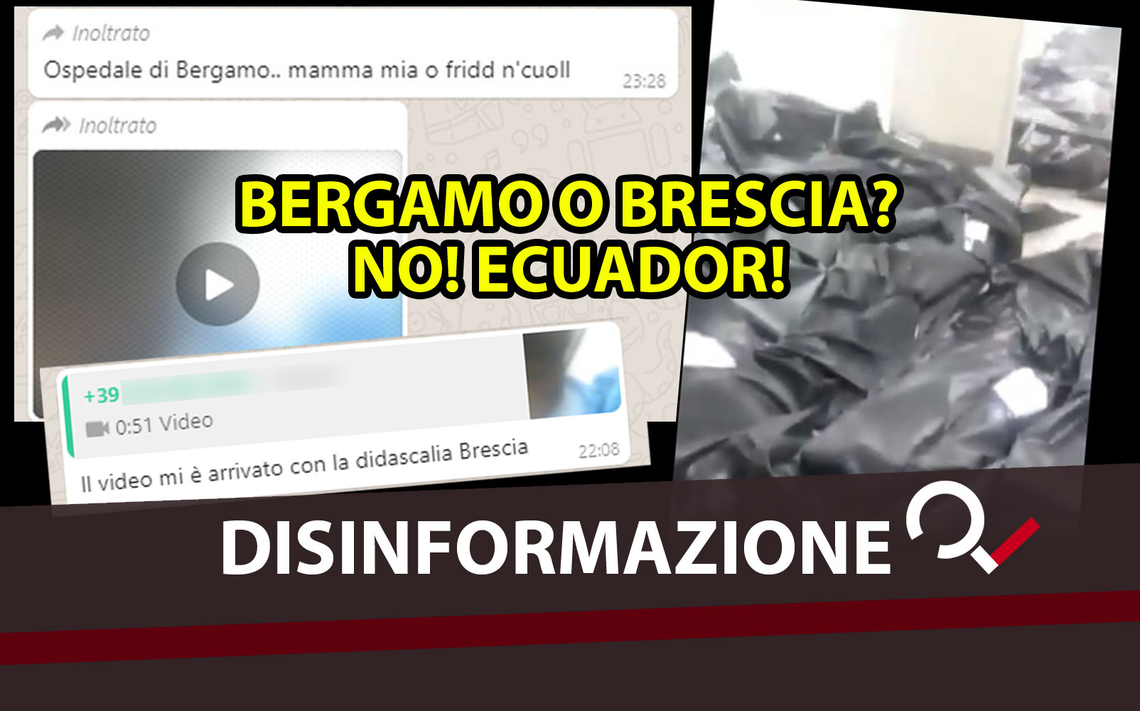 Coronavirus. Un video mostra i cadaveri ammassati a terra nell’ospedale di Bergamo o di Brescia? No! Fatto in Ecuador