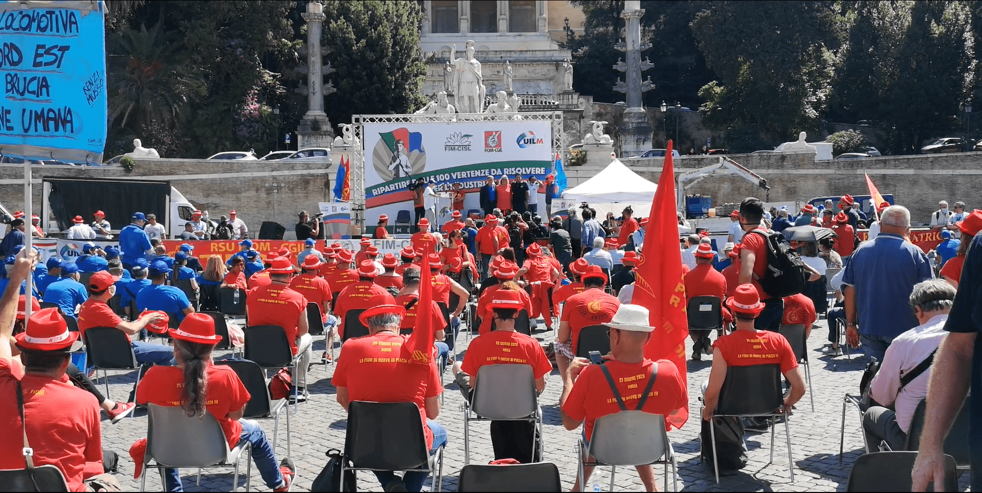 Metalmeccanici in piazza a Roma: Ilva, Whirlpool, Embraco, i tavoli che preoccupano i sindacati – Il video