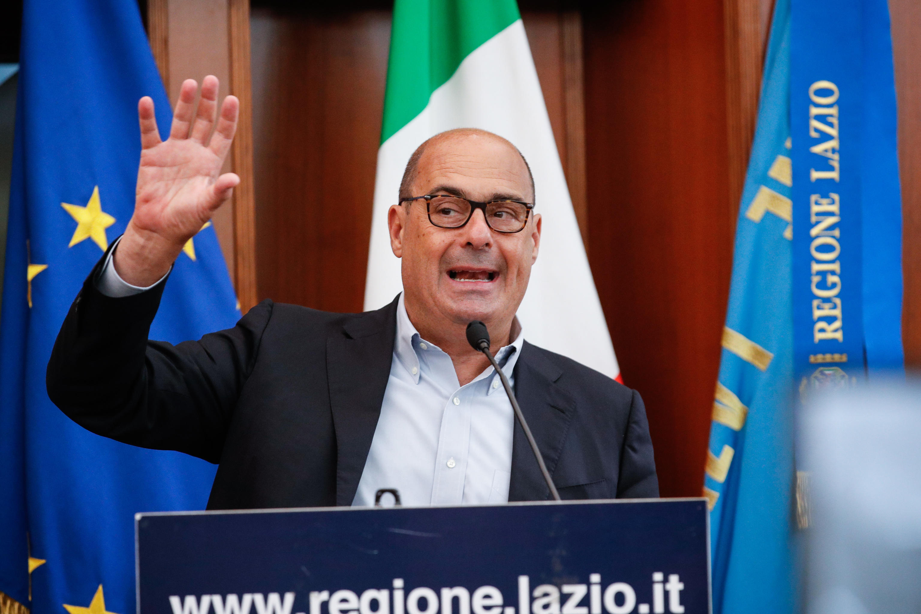 Il presidente della Regione Lazio Nicola Zingaretti durante l'evento 'La ricerca per il Lazio del futuro', Roma, 23 Luglio 2020. ANSA/GIUSEPPE LAMI