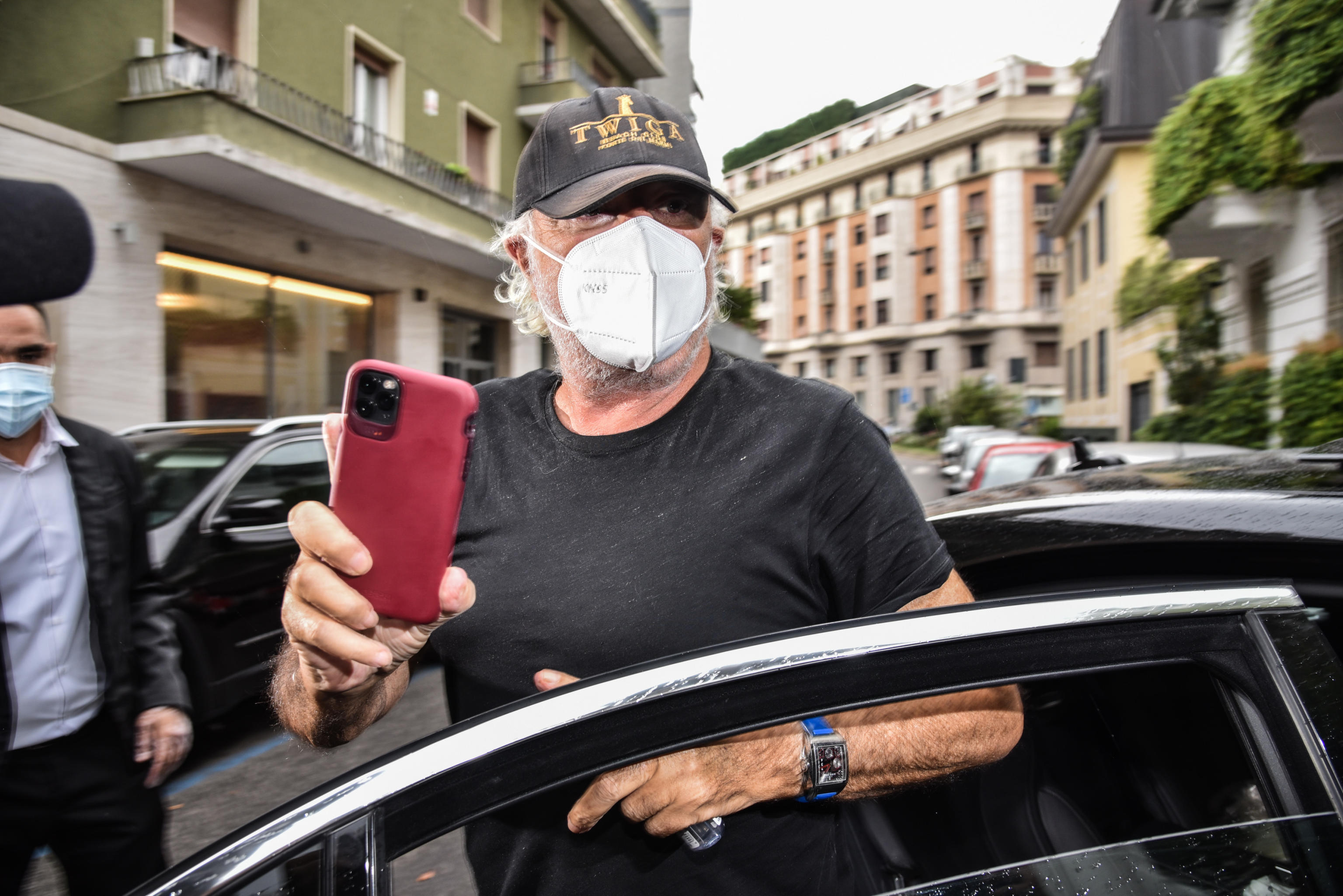 Italian businessman Flavio Briatore arrives at the home of his friend and senator Daniela Santanchè, where he will spend domestic isolation after being admitted to the San Raffaele hospital and the confirmation of his positivity to the coronavirus, in Milan, Italy, 29 August 2020. Briatore was hospitalised on 25 August at Milan's San Raffaele Hospital after contracting the coronavirus at his Sardinian nightclub.
ANSA/ MATTEO CORNER