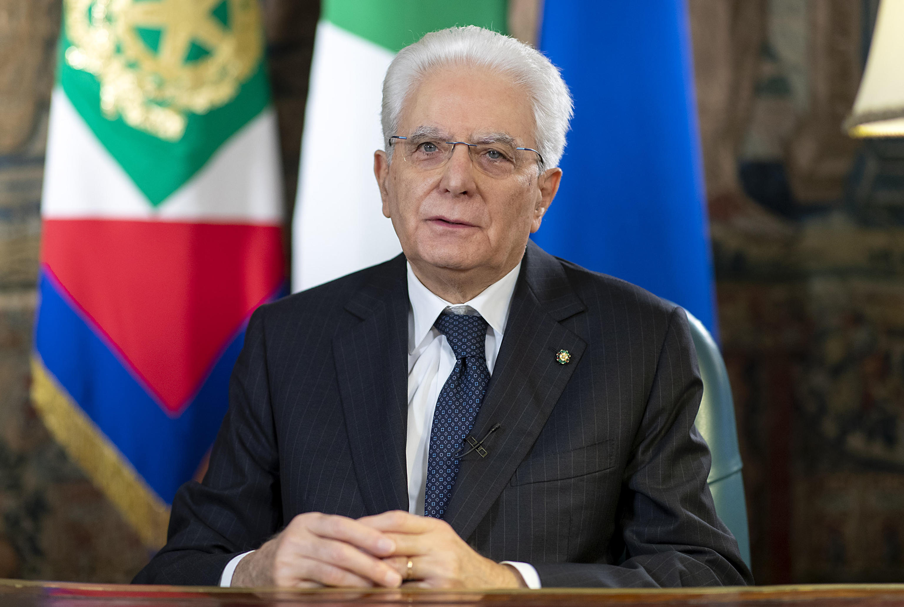 Fermo immagine del videomessaggio del presidente della Repubblica Sergio Mattarella agli italiani all'estero, Roma, 25 luglio 2020. ANSA/PAOLO GIANDOTTI UFFICIO STAMPA QUIRINALE +++ HO NO SALES EDITORIAL USE ONLY +++