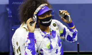 epa08651822 Noami Osaka of Japan wears a Trayvon Martin mask before her match against Anett Kontaveit of Estonia during the seventh day of the US Open tennis championships at the USTA National Tennis Center in Flushing Meadows, New York, USA, 06 September 2020. Due to the coronavirus pandemic, the US Open is being played without fans and will run from 31 August through to 13 September 2020.  EPA/JASON SZENES