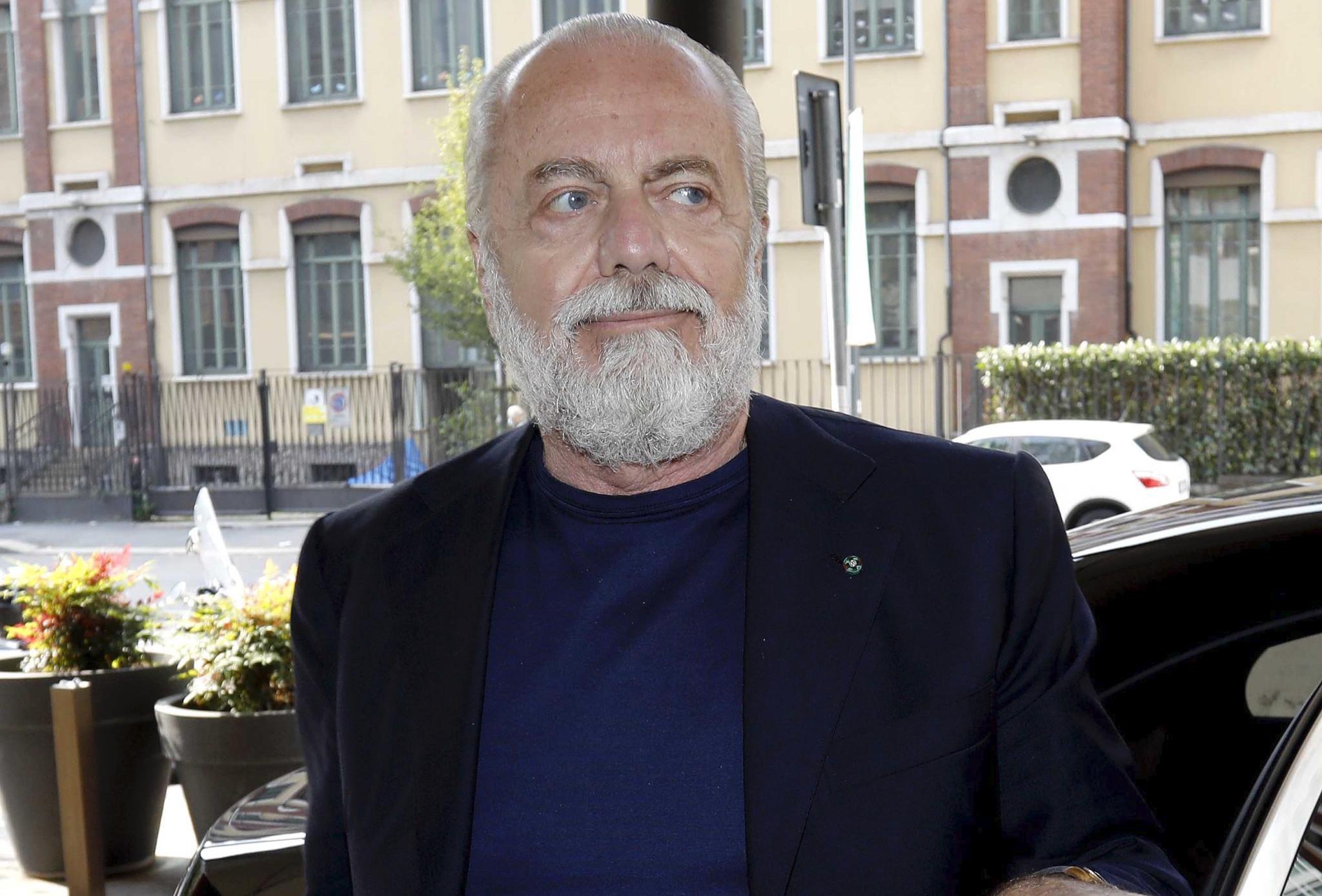 L'ingresso di Aurelio De Laurentis all'assemblea della Lega di Serie A di calcio presso l'Hotel Hilton di via Galvani a Milano, 9 settembre 2020.ANSA/Mourad Balti Touati