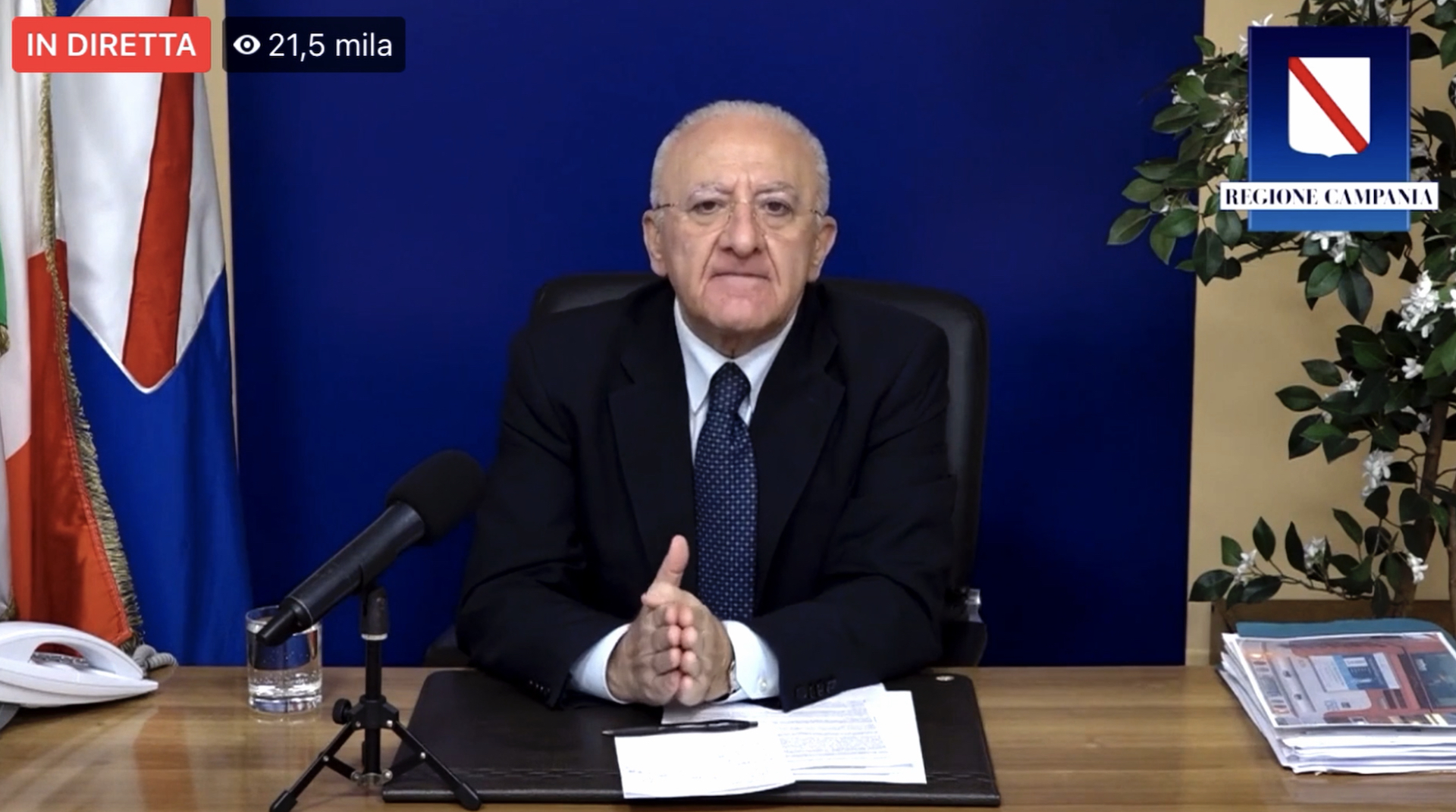 De Luca: &laquo;Natale e Capodanno quest&rsquo;anno non esistono&raquo;. E dice &laquo;no&raquo; alla mobilit&agrave; fra Comuni &ndash; Il video