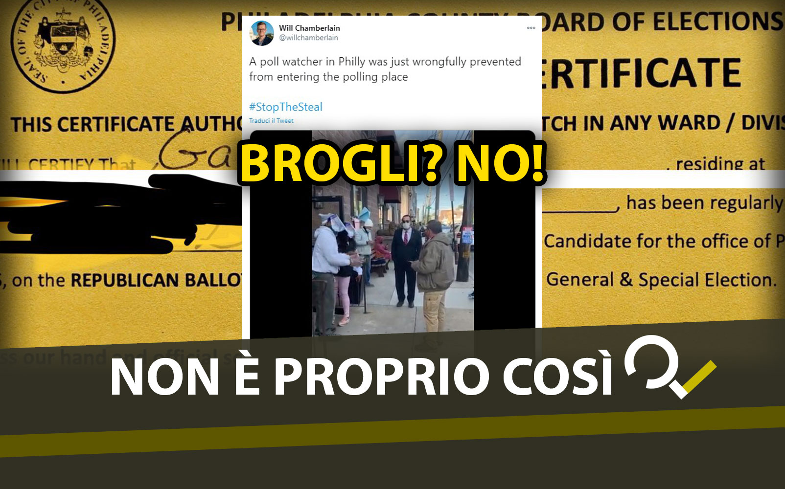Usa 2020. Bloccato un pro Trump al seggio e urlano ai brogli, ma si &egrave; trattato di un errore