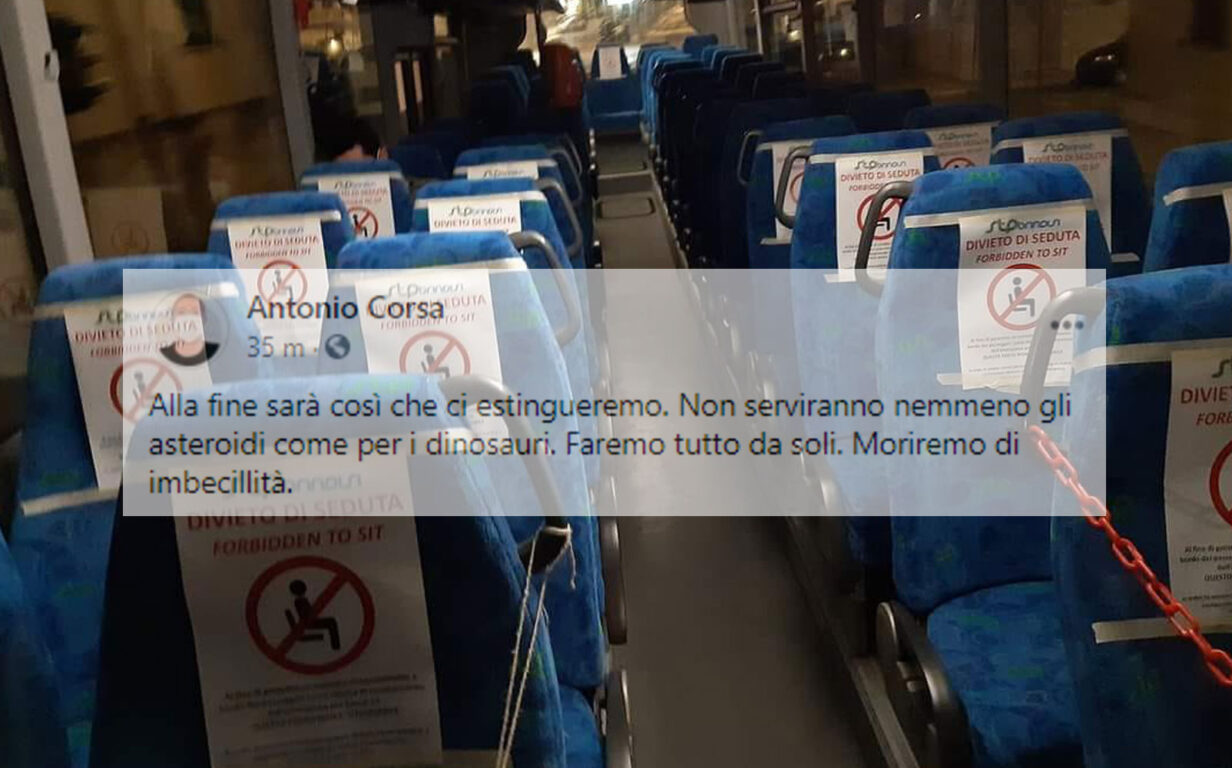 Coronavirus, il curioso caso dell'autobus di Brindisi. Per rispettare il  limite del 50% eliminati tutti i posti davanti - Open