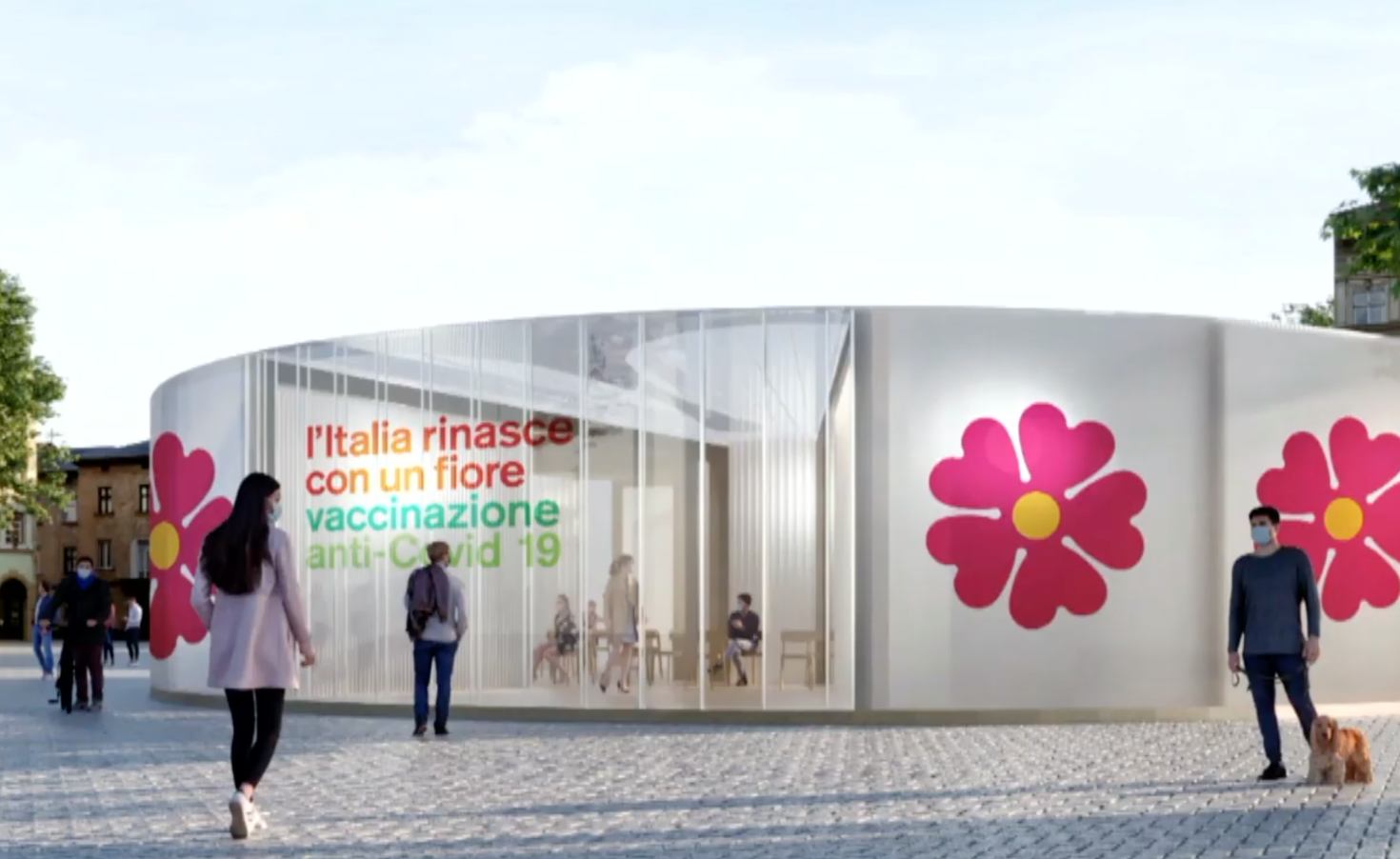 Una primula nelle piazze per la vaccinazione anti-Covid: ecco come saranno i padiglioni progettati da Boeri &ndash; Il Video