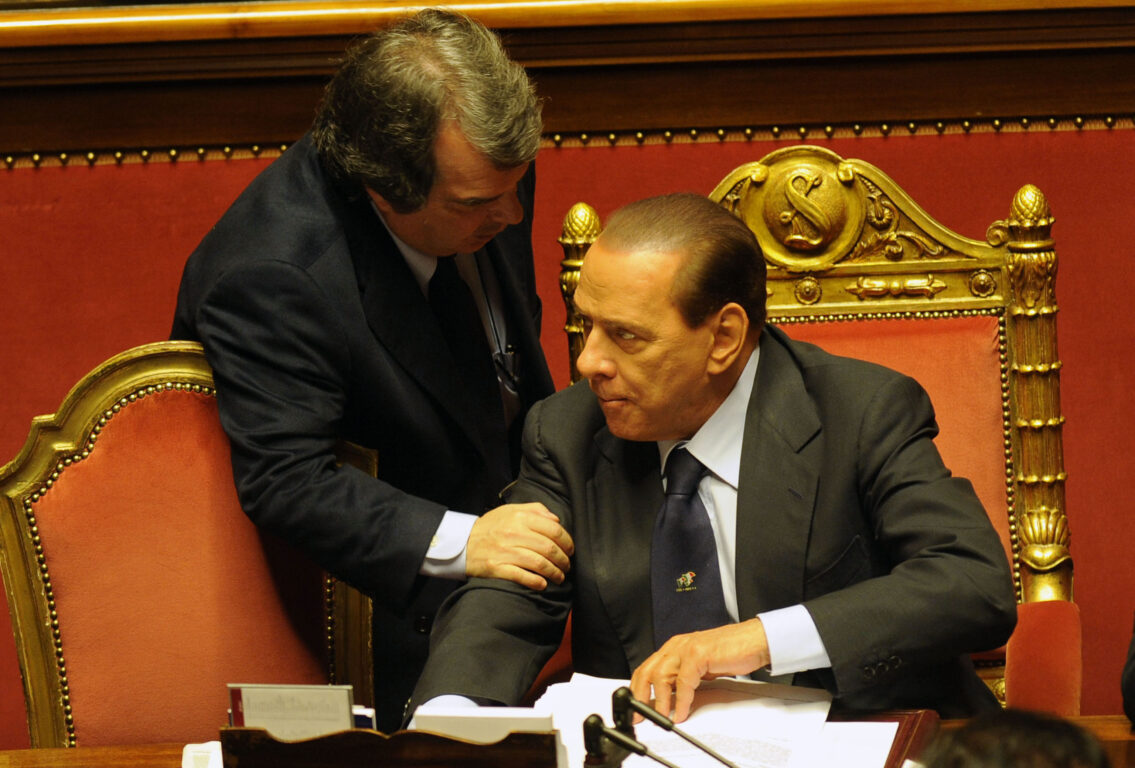 Silvio Berlusconi e Renato Brunetta al Senato