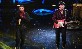 Italian singer Random with The Kolors perform on stage at the Ariston theatre during the 71st Sanremo Italian Song Festival, Sanremo, Italy, 04 March 2021. The festival runs from 02 to 06 March.    ANSA/ETTORE FERRARI