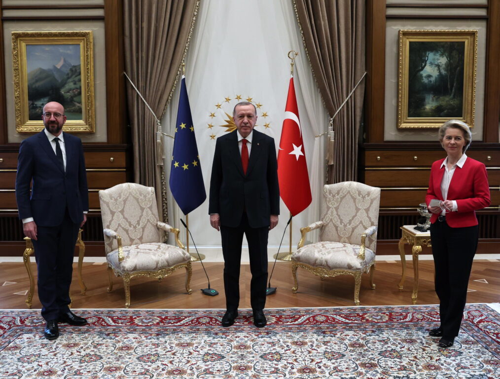 Charles Michel, Recep Tayyip Erdogan e Ursula von der Leyen