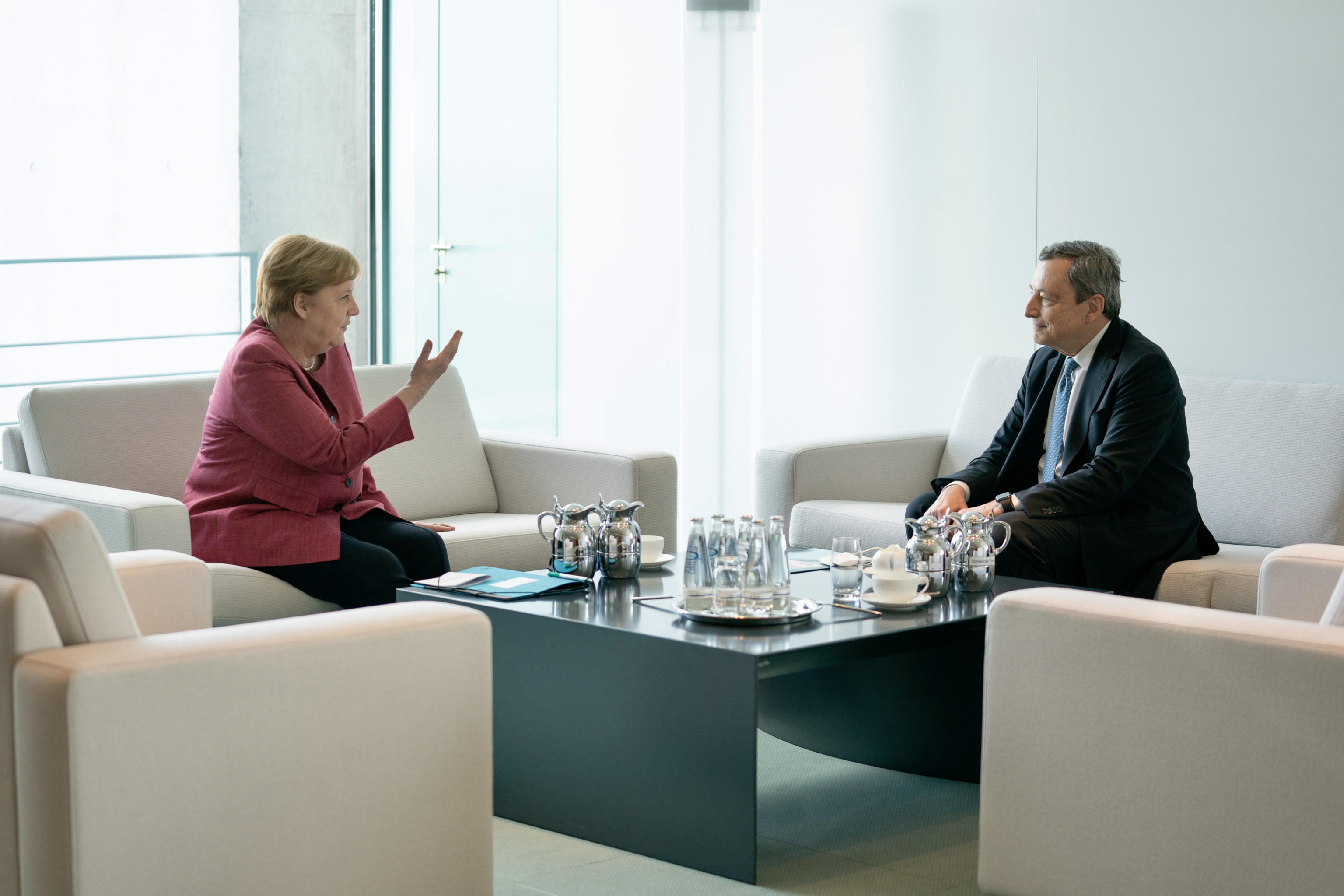 Il presidente del Consiglio Mario Draghi a Berlino per il bilaterale con la cancelliera tedesca Angela Merkel, 21 giugno 2021. ANSA/FILIPPO ATTILI UFFICIO STAMPA PALAZZO CHIGI