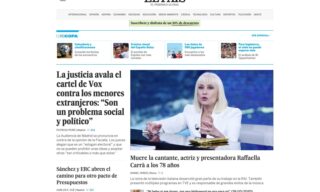 La notizia della morte di Raffaella Carrà su El Pais
