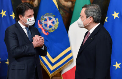 Giuseppe Conte con Mario Draghi