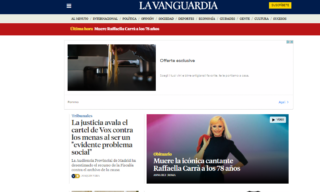 La notizia della morte di Raffaella Carrà su La Vanguardia