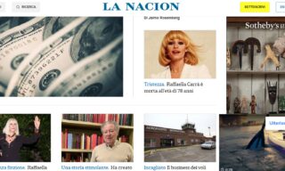 La notizia della morte di Raffaella Carrà su La Nacion