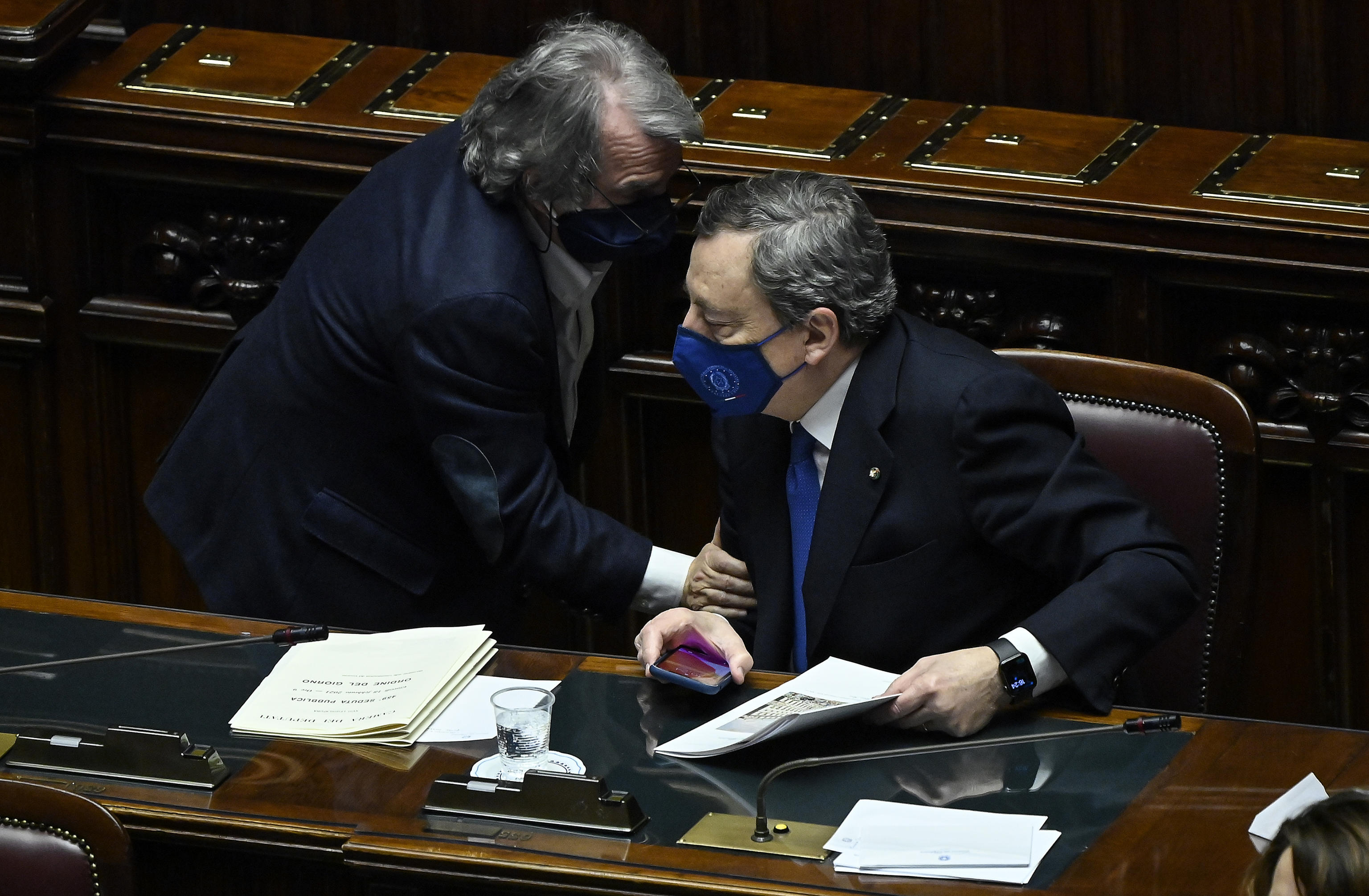 Renato Brunetta con Mario Draghi