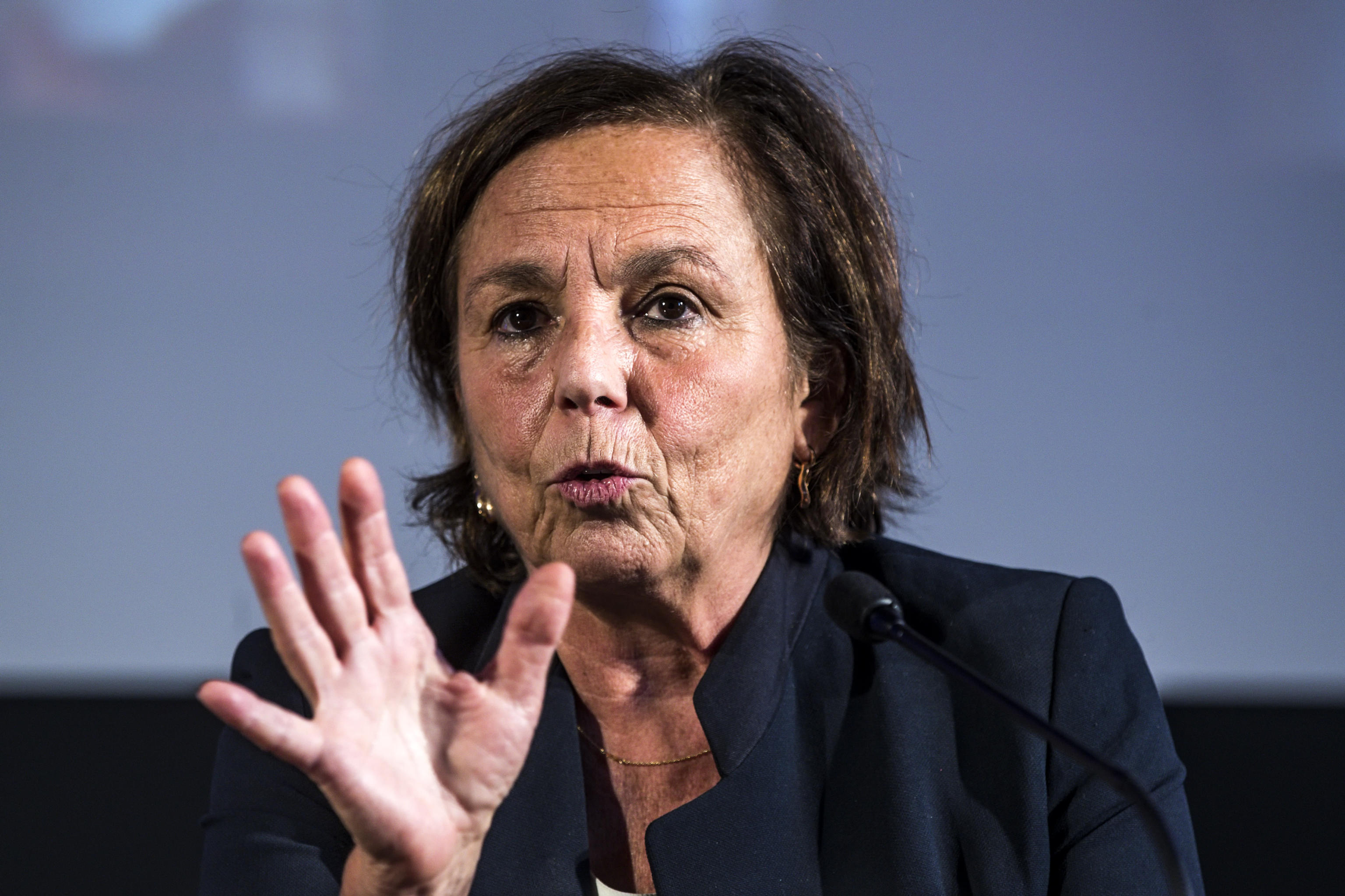 La ministra dell'Interno Luciana Lamorgese durante il Festival delle città presso il complesso del Pio Sodalizio dei Piceni, Roma, 29 settembre 2021. ANSA/ANGELO CARCONI