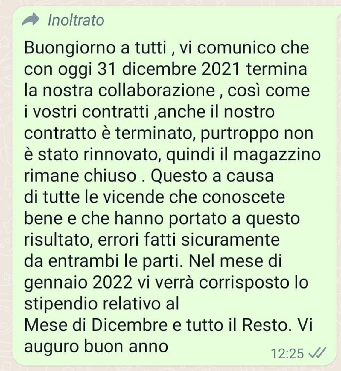 licenziati via whatsapp bologna