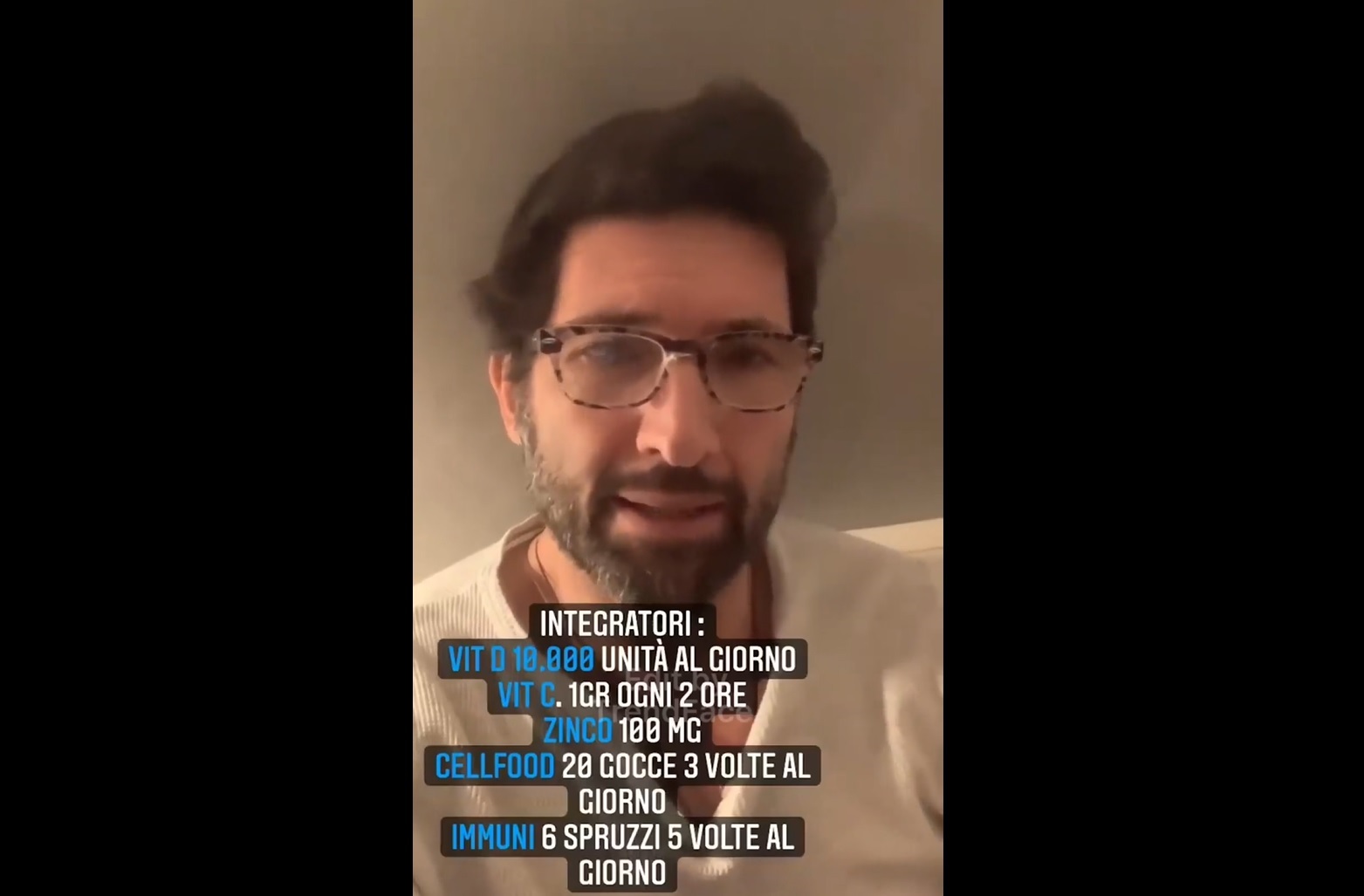 Covid, Walter Nudo positivo elenca sui social gli integratori per guarire:  «C’è un sistema padrone che comanda» – Il video