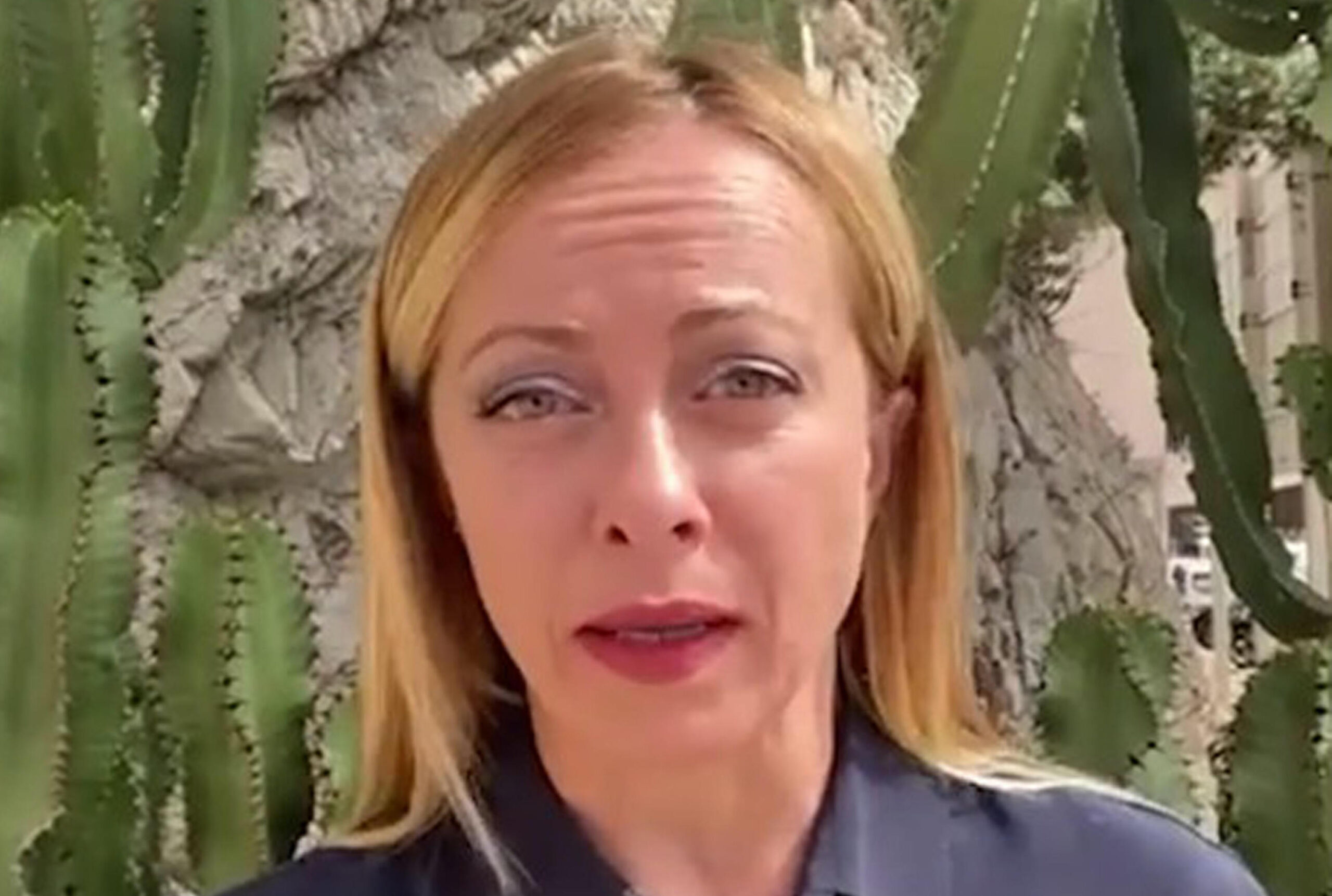 La leader di FdI, Giorgia Meloni, in un fermo immagine tratto da un video su Facebook, 27 giugno 2022. FACEBOOK GIORGIA MELONI +++ATTENZIONE LA FOTO NON PUO' ESSERE PUBBLICATA O RIPRODOTTA SENZA L'AUTORIZZAZIONE DELLA FONTE DI ORIGINE CUI SI RINVIA+++