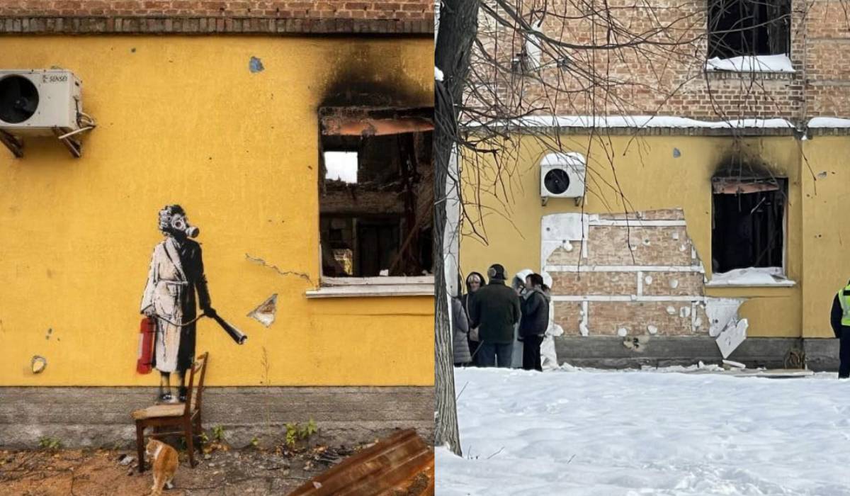 Ucraina, rimossa l’opera di Banksy nella regione di Kiev: individuati i presunti responsabili