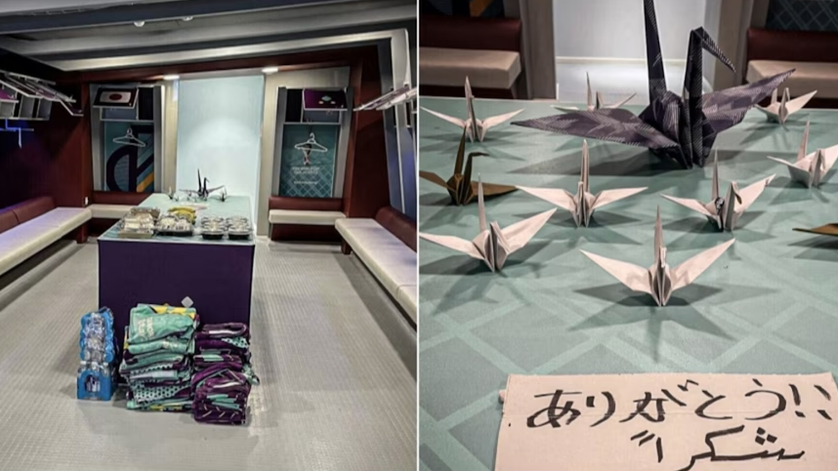 L’addio del Giappone al Mondiale con l’omaggio agli avversari: i giocatori lasciano nello spogliatoio origami e un biglietto di saluto al Qatar – Le foto