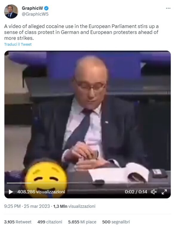 Este vídeo no muestra a un eurodiputado esnifando cocaína