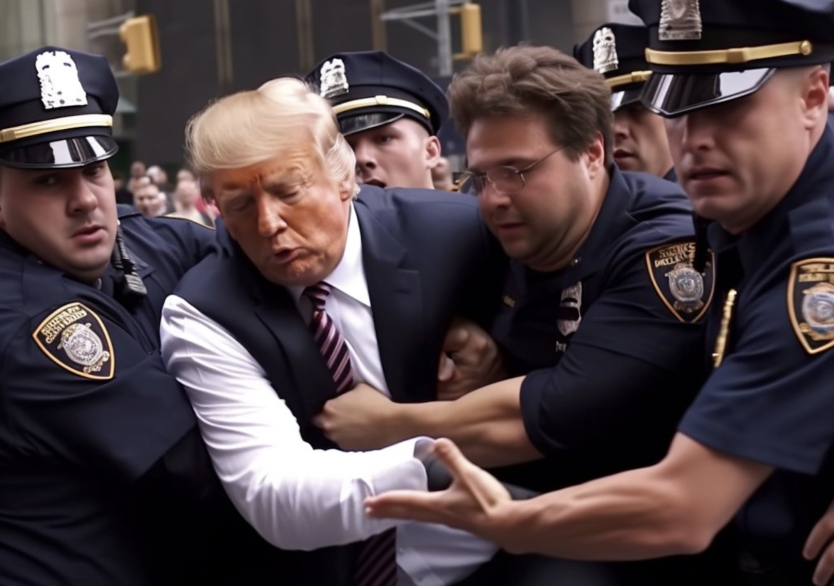 Trump in manette portato via dalla polizia: le immagini sono virali. Ma il prodotto (quasi perfetto) dell’intelligenza artificiale – Le foto