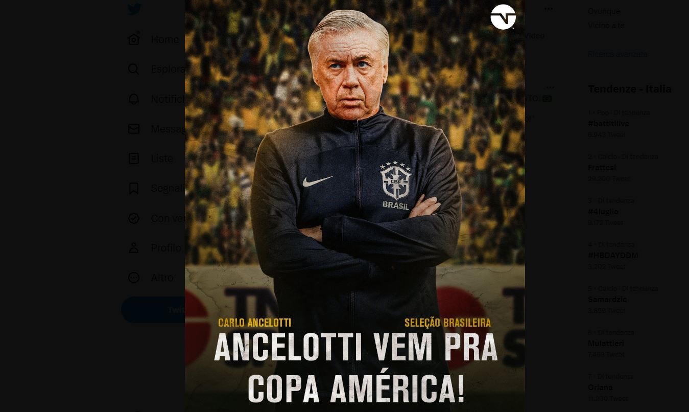 carlo ancelotti brasile 2024