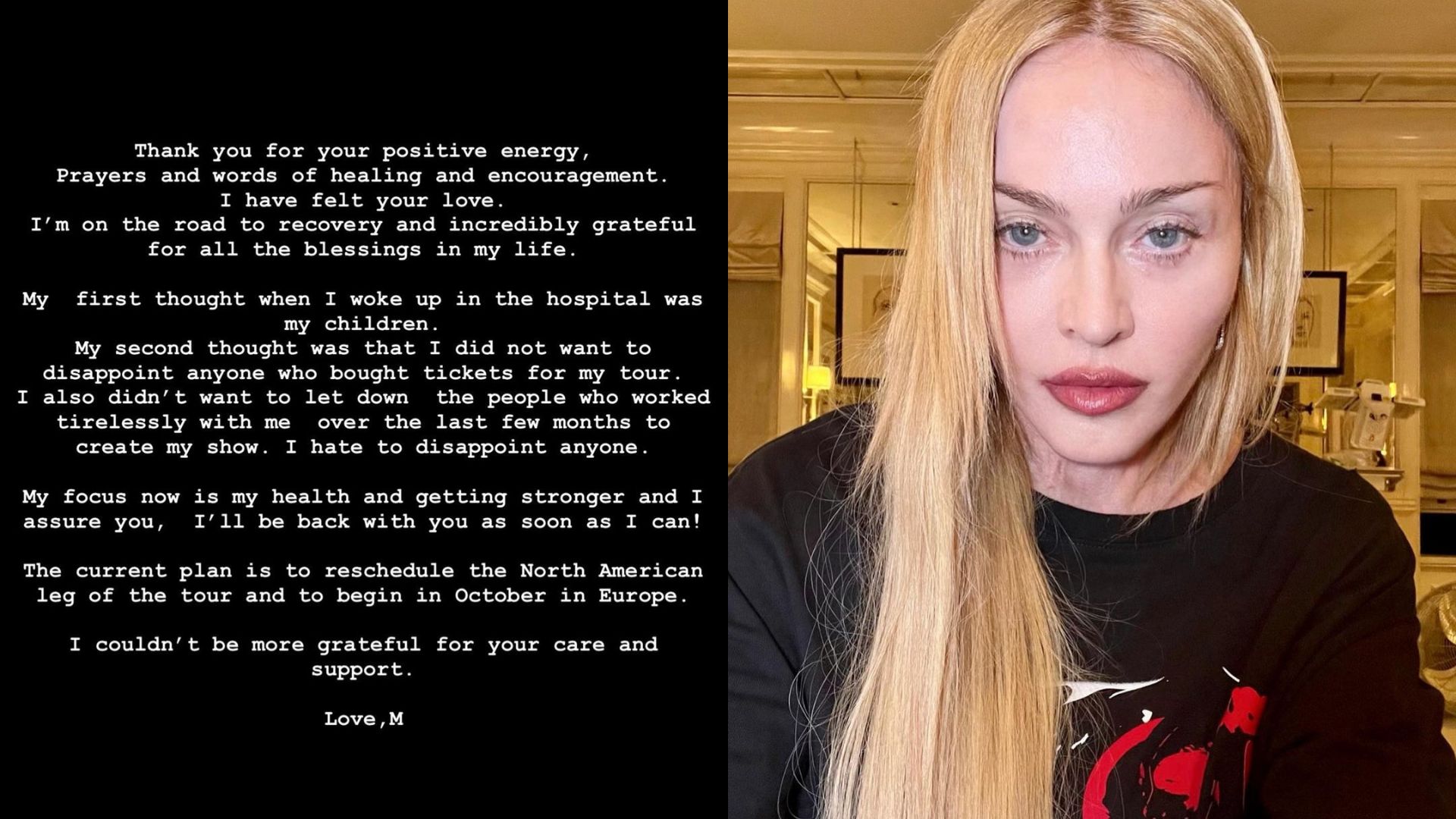 Madonna, la lettera ai fan dopo il ricovero: «Mi sto riprendendo, ho  pensato ai miei figli e a voi» - Open