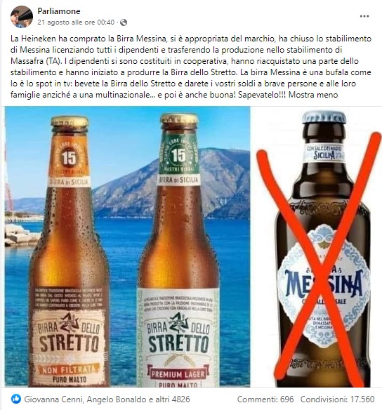La Birra Messina è della Heineken, ma la producono ancora nel Birrificio  Messina in Sicilia - Open