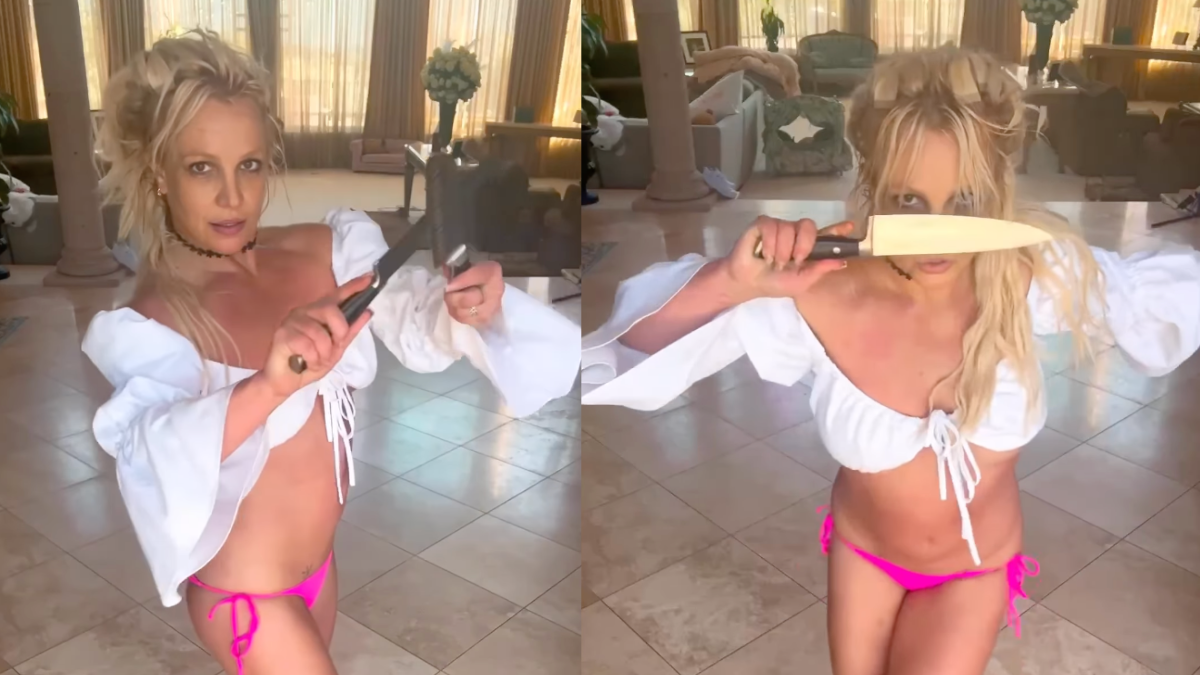 Britney Spears fa un video con due coltelli, fan allarmati: arriva la polizia. Lei prova a spiegare: «Era un’imitazione…» – Il video