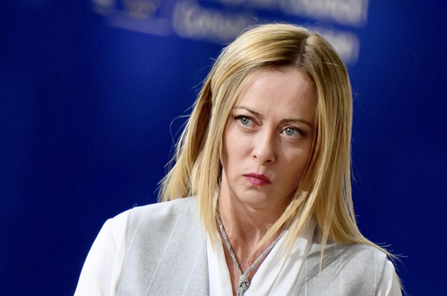 La premier Giorgia Meloni durante il vertice Ue a Bruxelles, 26 ottobre 2023. ANSA/FILIPPO ATTILI/US PALAZZO CHIGI +++ NO SALES, EDITORIAL USE ONLY +++ NPK +++