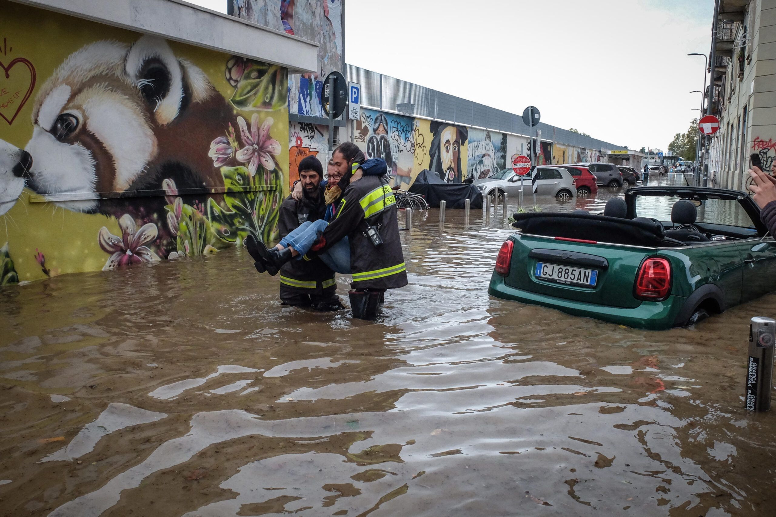 Flooding of the Seveso in the Isola district, Milan 31 October 2023.
ANSA/MATTEO CORNER