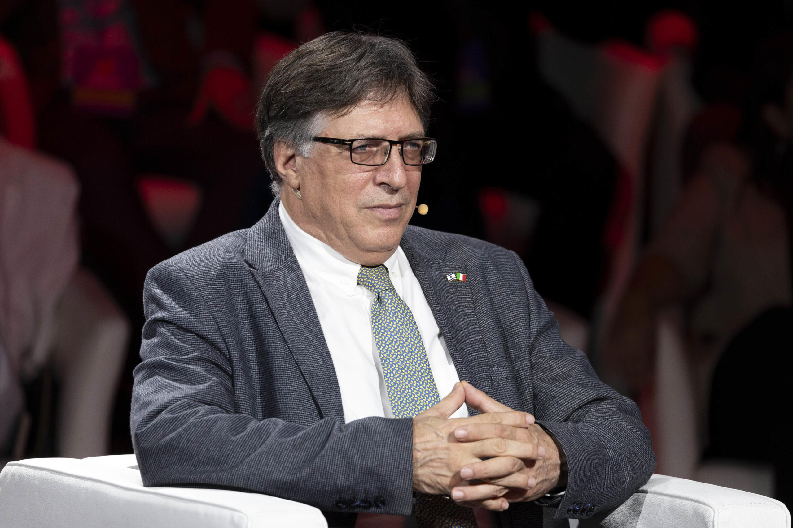 L'Ambasciatore d'Israele in Italia, Alon Bar, durante il Salone della Giustizia, Roma, 26 ottobre 2023.      ANSA/MASSIMO PERCOSSI