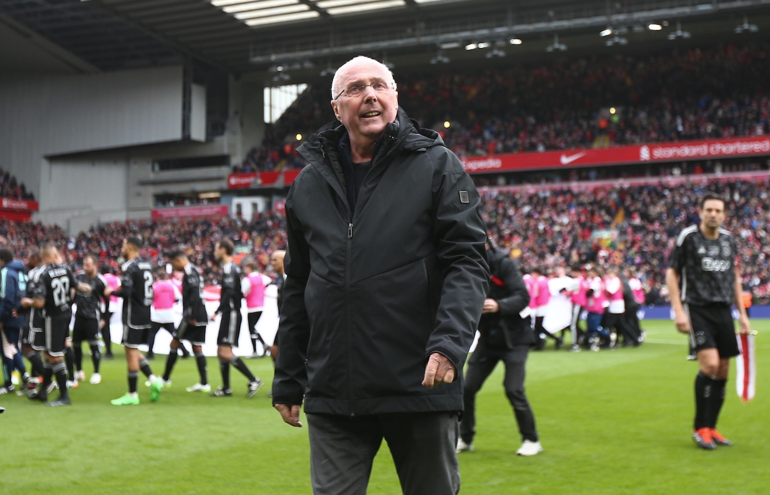 epa11239131 Liverpool Legends manager Sven-Goran Eriksson ahead of the soccer match between Liverpool Legends and Ajax Legends in Liverpool, Britain, 23 March 2024. This is the eighth annual legends match, with the money raised from ticket sales going to support the LFC Foundation in their community and education programmes.  EPA/ADAM VAUGHAN