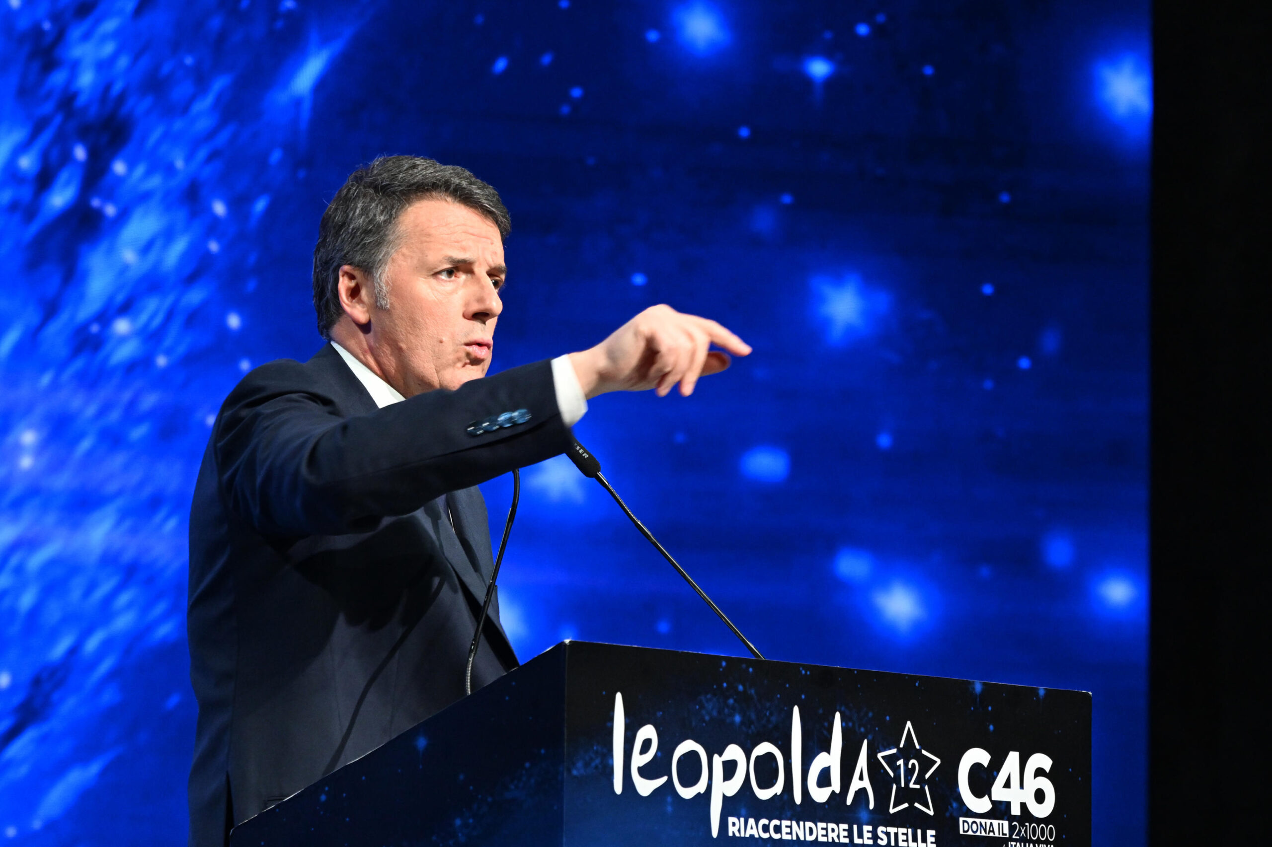 Matteo Renzi al Convegno Leopolda alla  Ex  Stazione Leopolda di Firenze  10 Marzo  2024  ANSA/CLAUDIO GIOVANNINI