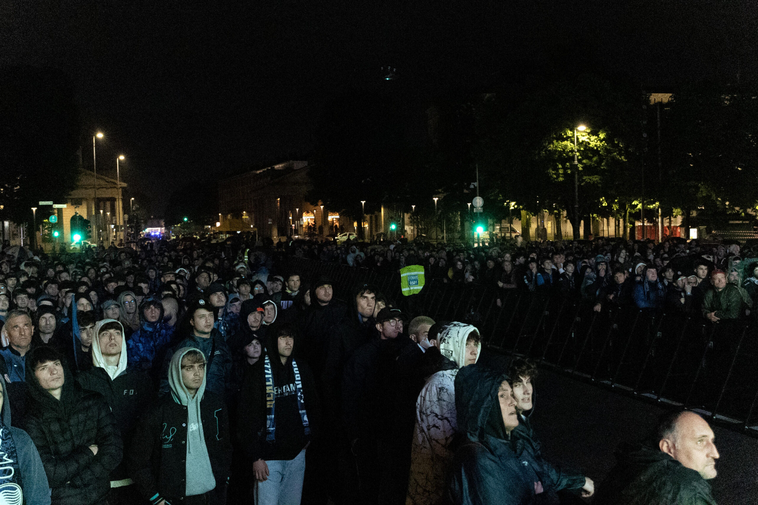 Atalanta fans watch the Italian Cup final from the big screen installed in the center of the city of Bergamo. Bergamo, Italy, 15 May 2024.
ANSA/MICHELE MARAVIGLIA
